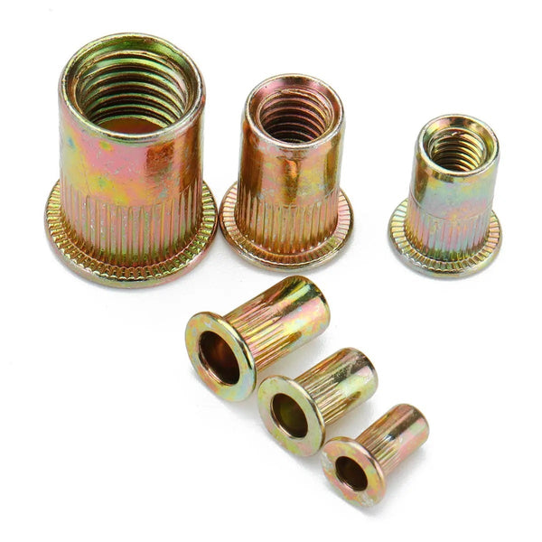 165pcs Blind Rivet Nut M3 M4 M5 M6 M8 M10 M12 Rivnut Carbon Steel Flat ...