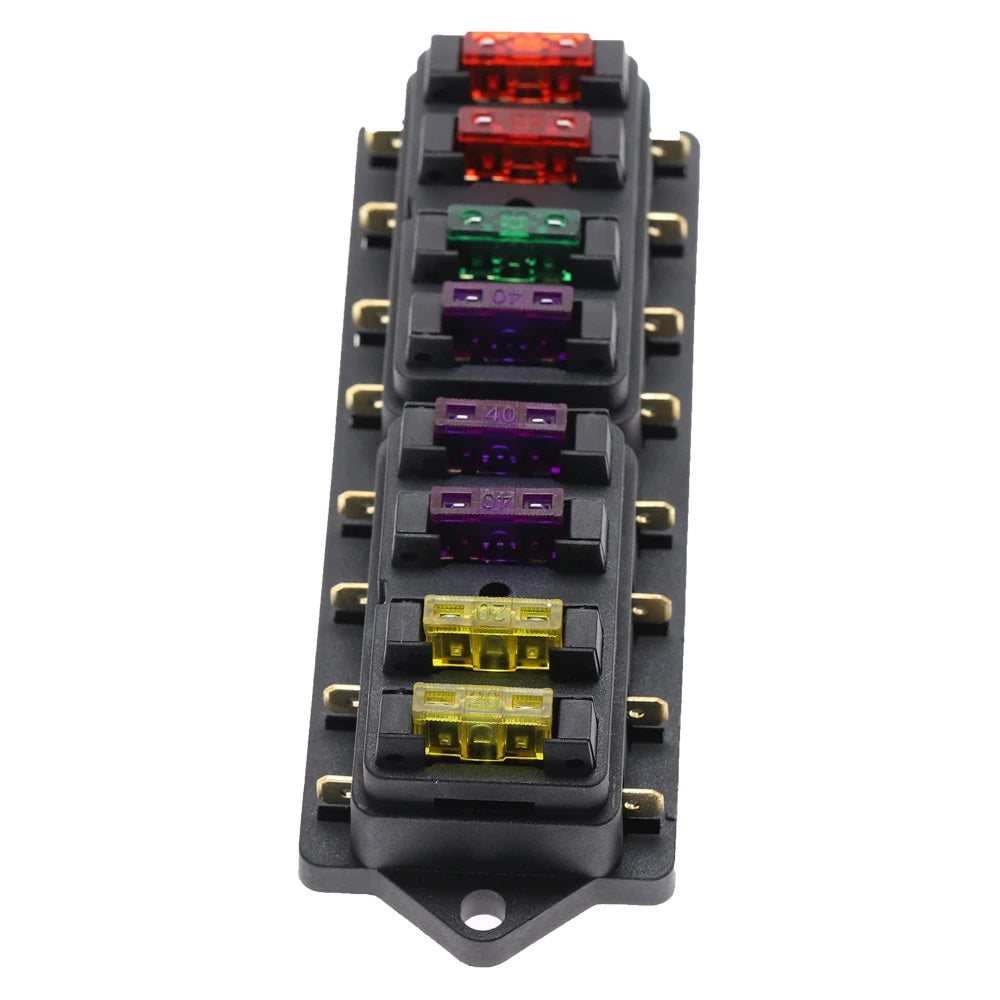 8Way Car Blade Fuse Box with Fuses - Electromann SA
