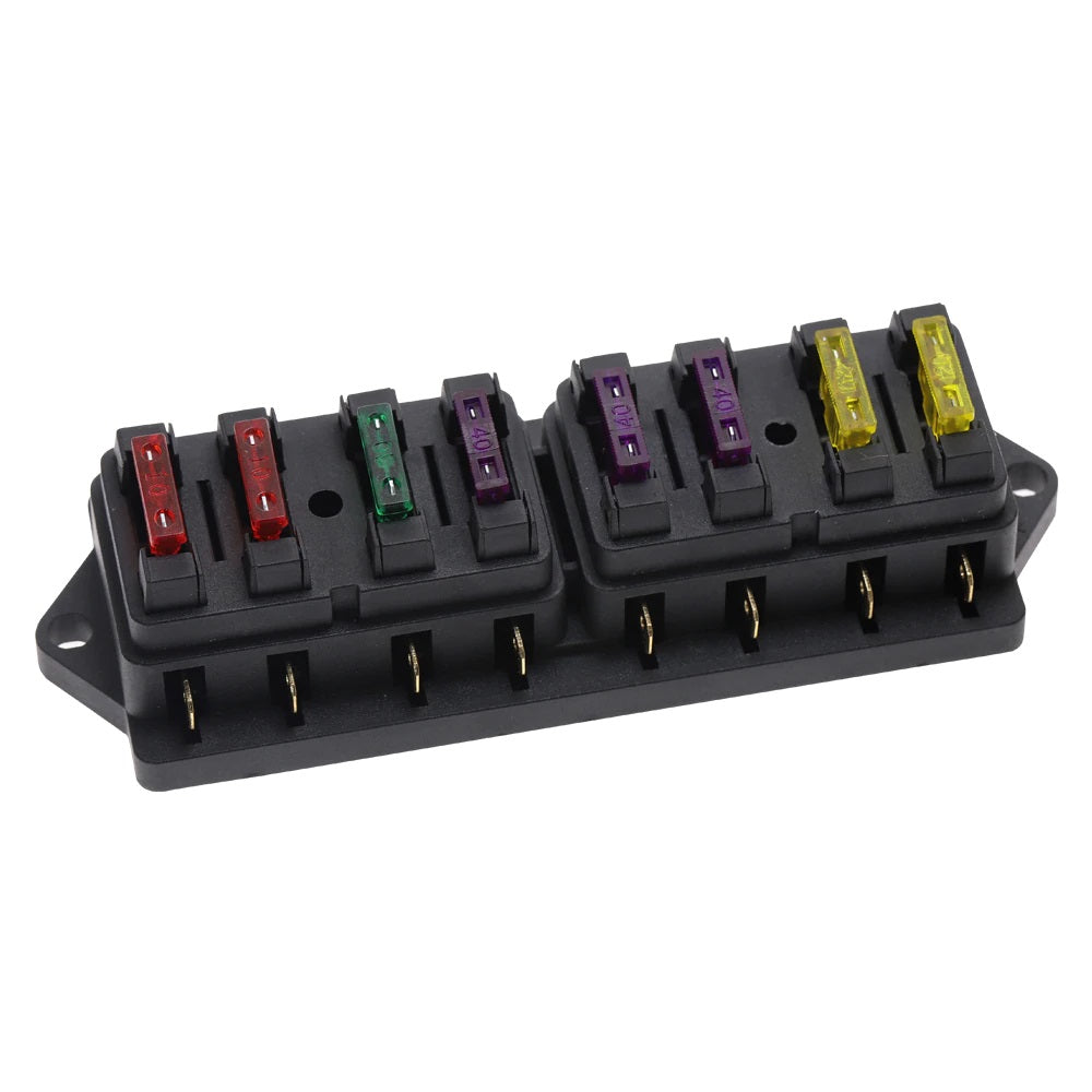 8Way Car Blade Fuse Box with Fuses - Electromann SA