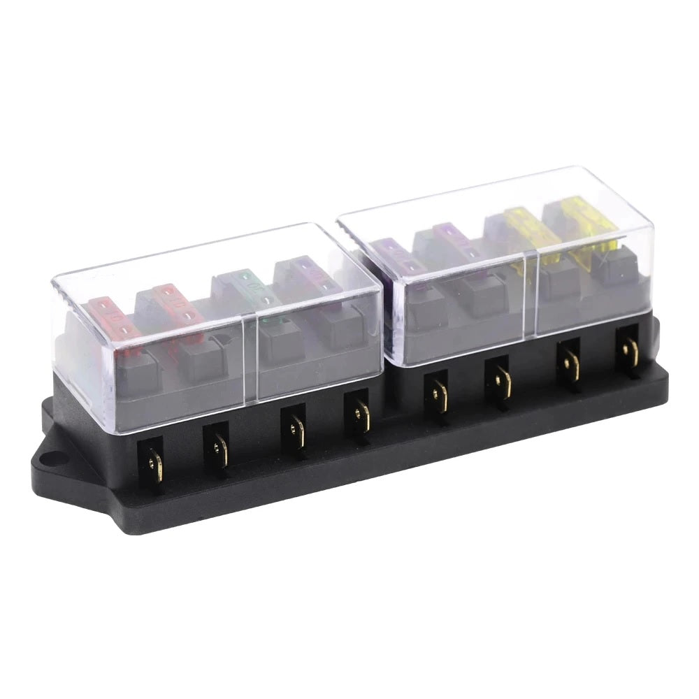 8Way Car Blade Fuse Box with Fuses - Electromann SA
