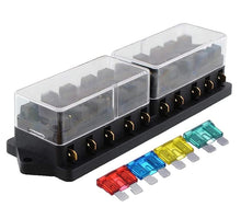10Way Car Blade Fuse Box with Fuses - Electromann SA