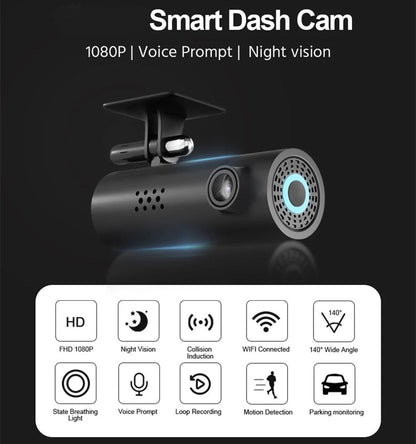 FHD 2K Wifi Android/iOS Mobile App Dash Camera DVR - Capture and Control Your Driving Moments in Full HD 2K Resolution - Electromann SA