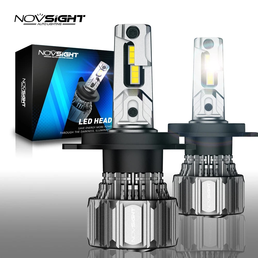 NovSight A500-N50 70W Car LED Headlights Bulbs 15000LM 6500K - H4 - Electromann SA