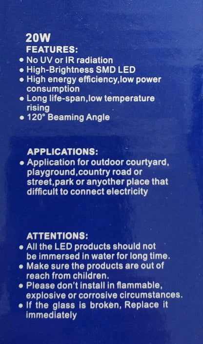 Redisson 30Watt *High Quality* SOLAR Outdoor LED Flood Light - Electromann SA