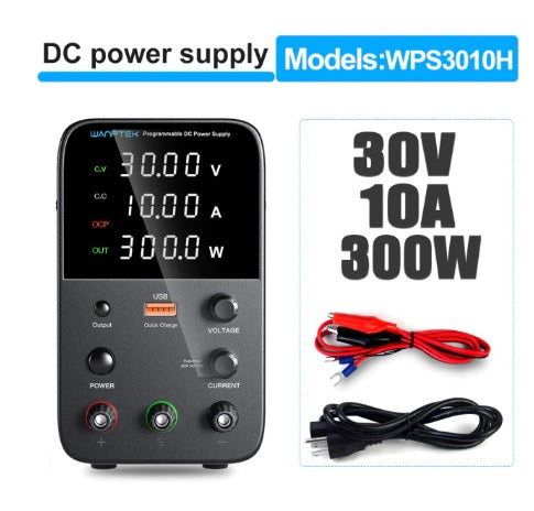 Wanptek Adjustable DC power supply 30V 10A USB Digital Lab Bench Power Supply - Electromann SA