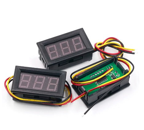 4.5 to 30v 0.56 Inch Mini Green LED Display Panel Voltage Meter - Electromann SA
