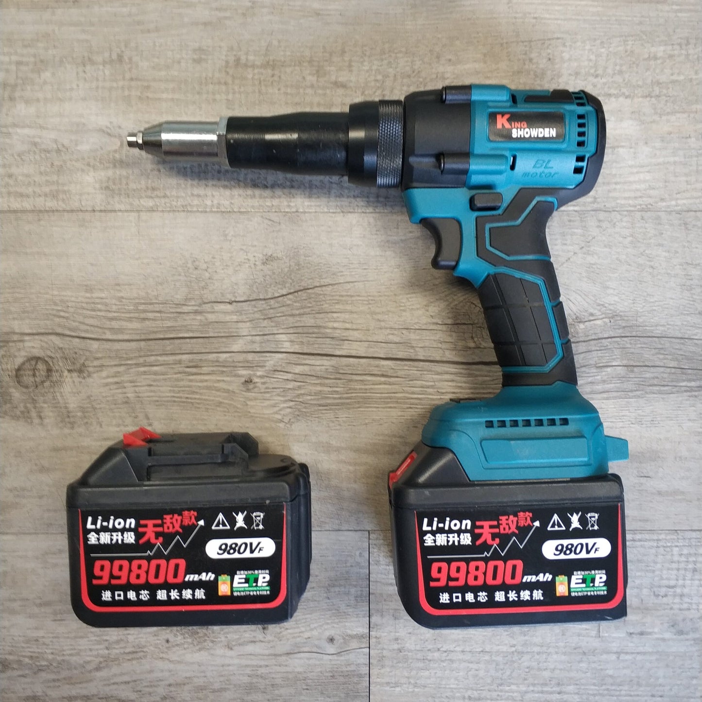 King Shoden Rechargeable Li-Ion Rivet Tool Kit - Powerful and Versatile Tool for Professionals - Electromann SA