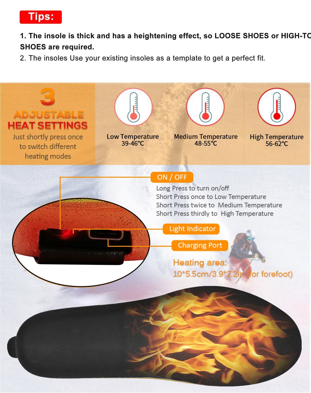 USB Remote Controlled Electric Heated Shoe Insole Kit - Keep Your Feet Warm in Cold Weather - Electromann SA