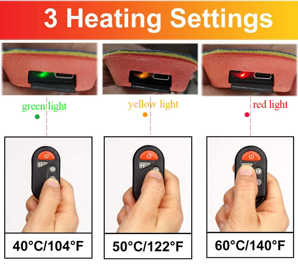USB Remote Controlled Electric Heated Shoe Insole Kit - Keep Your Feet Warm in Cold Weather - Electromann SA