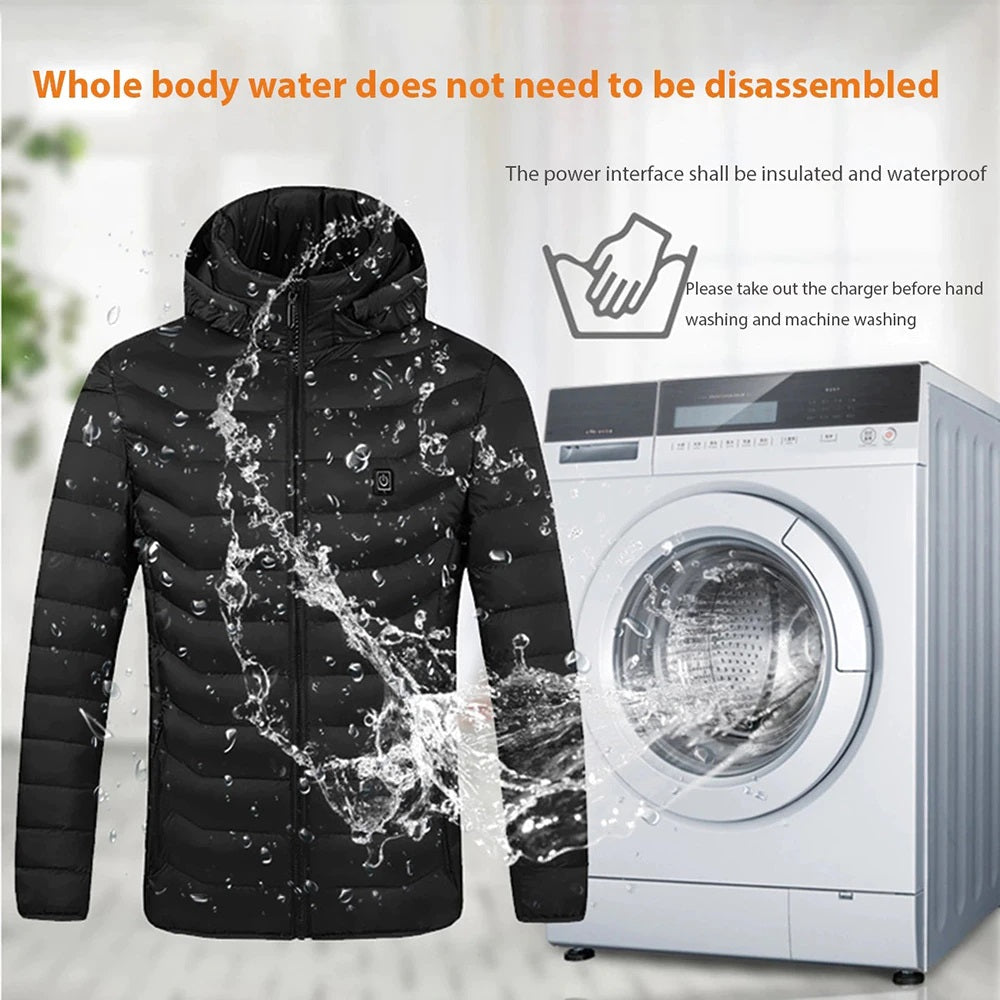 Stay Warm and Cozy with the 11 Zone USB Electric Heated Thermal Jacket for Men and Women - Electromann SA