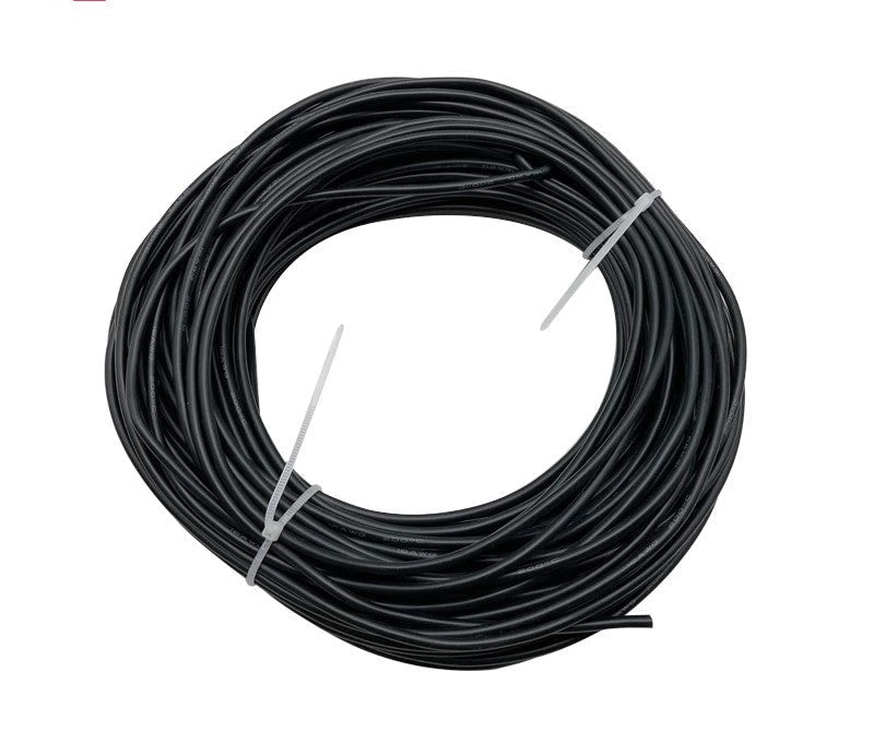 1Meter High Temperature Resistant 10AWG Low Resistance Silicone Cable - BLACK - Electromann SA