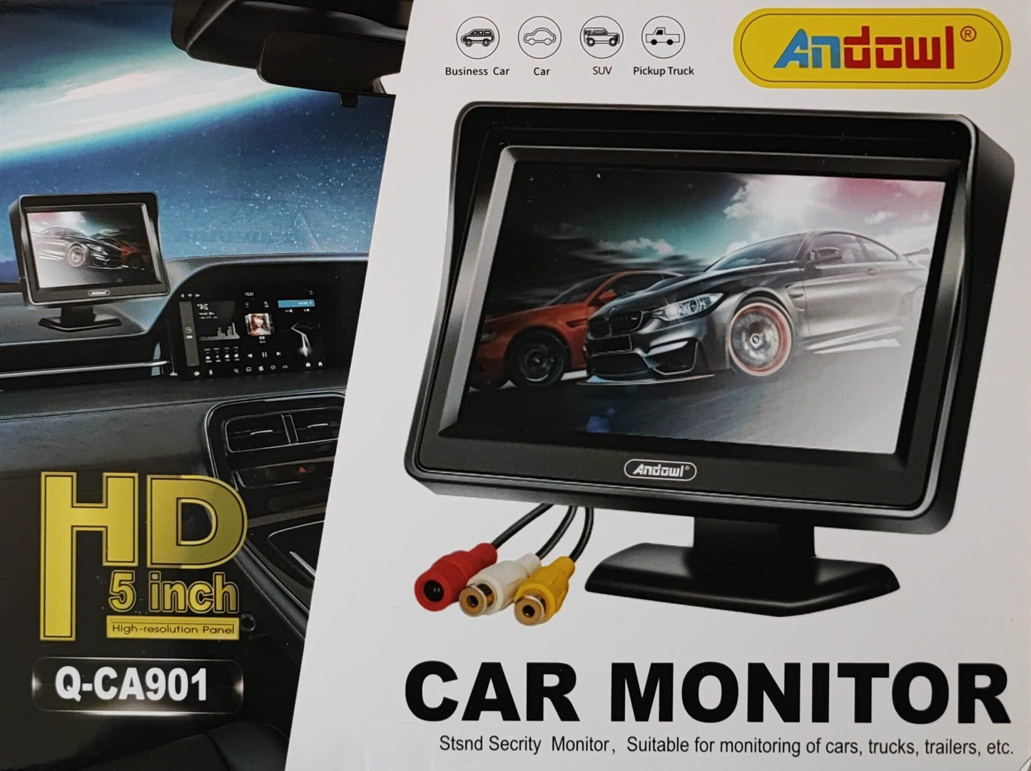Andowl Q-CA901 5 Inch HD Color AV TFT-LCD Monitor - Electromann SA