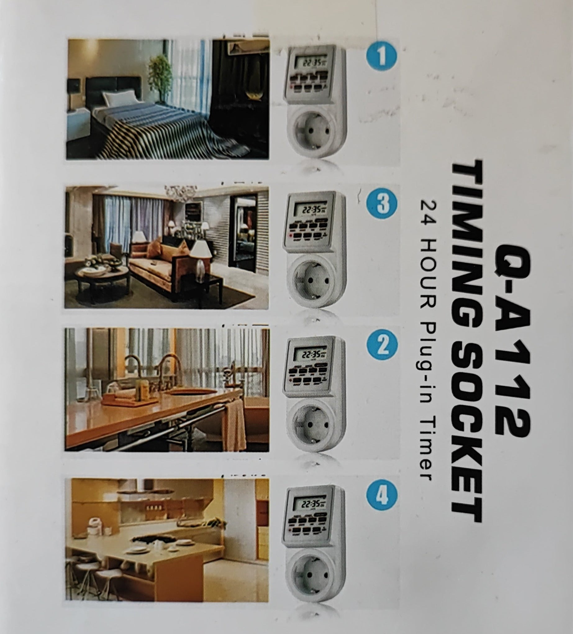 Andowl Q-A112 220V 24 Hour Programmable Digital LCD Power Timer Switch - Electromann SA