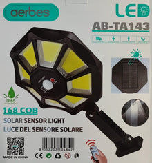 AERBES AB-TA143 168 COB LED Solar Wall Mount Induction light - Electromann SA