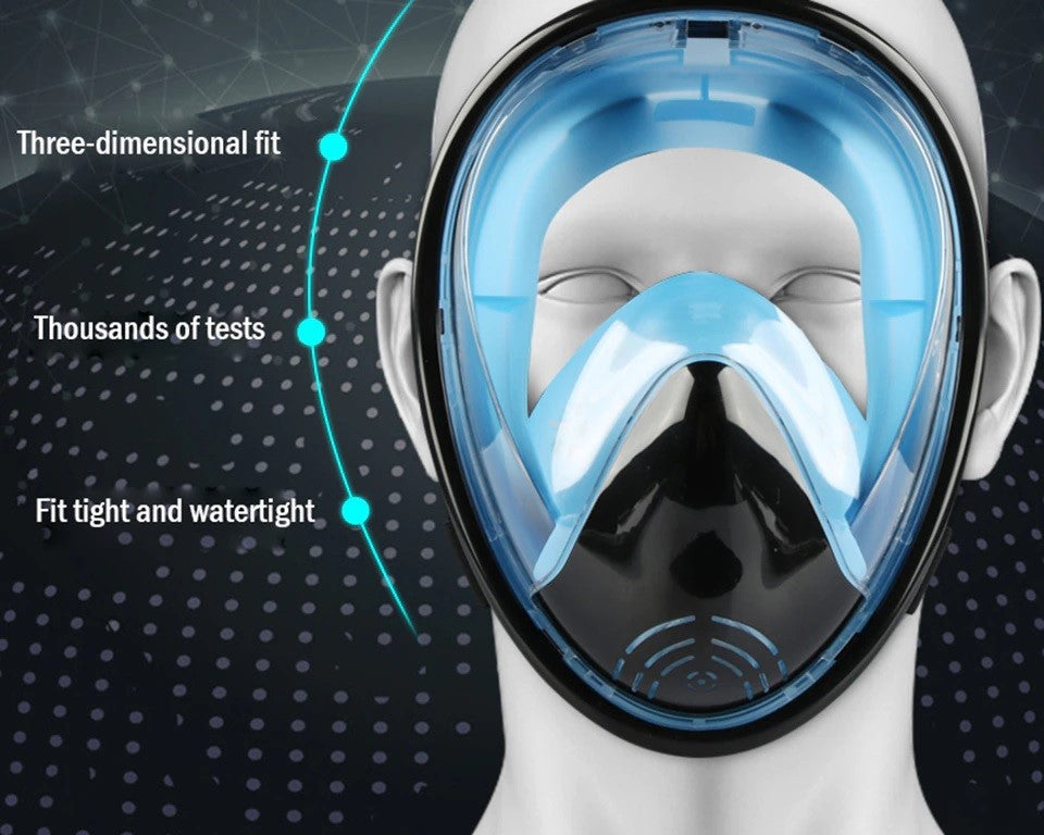 Underwater Scuba Diving Snorkling Anti Fog Full Face Mask - Electromann SA