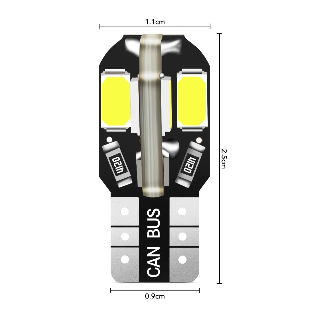 W5W/T10 CANBUS 8SMD 5730 Car LED Light Bulb - Electromann SA