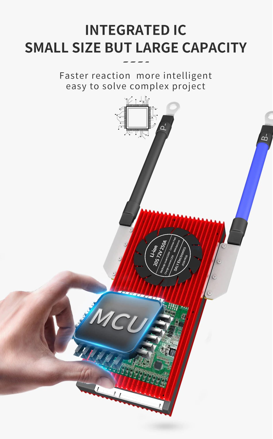 Daly 3.2V LiFePo4 8S 24V 100A  LFP PCM battery protection board BMS with balance - Electromann SA