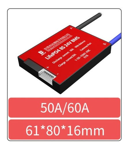 Daly 3.2V LiFePo4 8S 24V 60A  LFP PCM battery protection board BMS with balance - Electromann SA