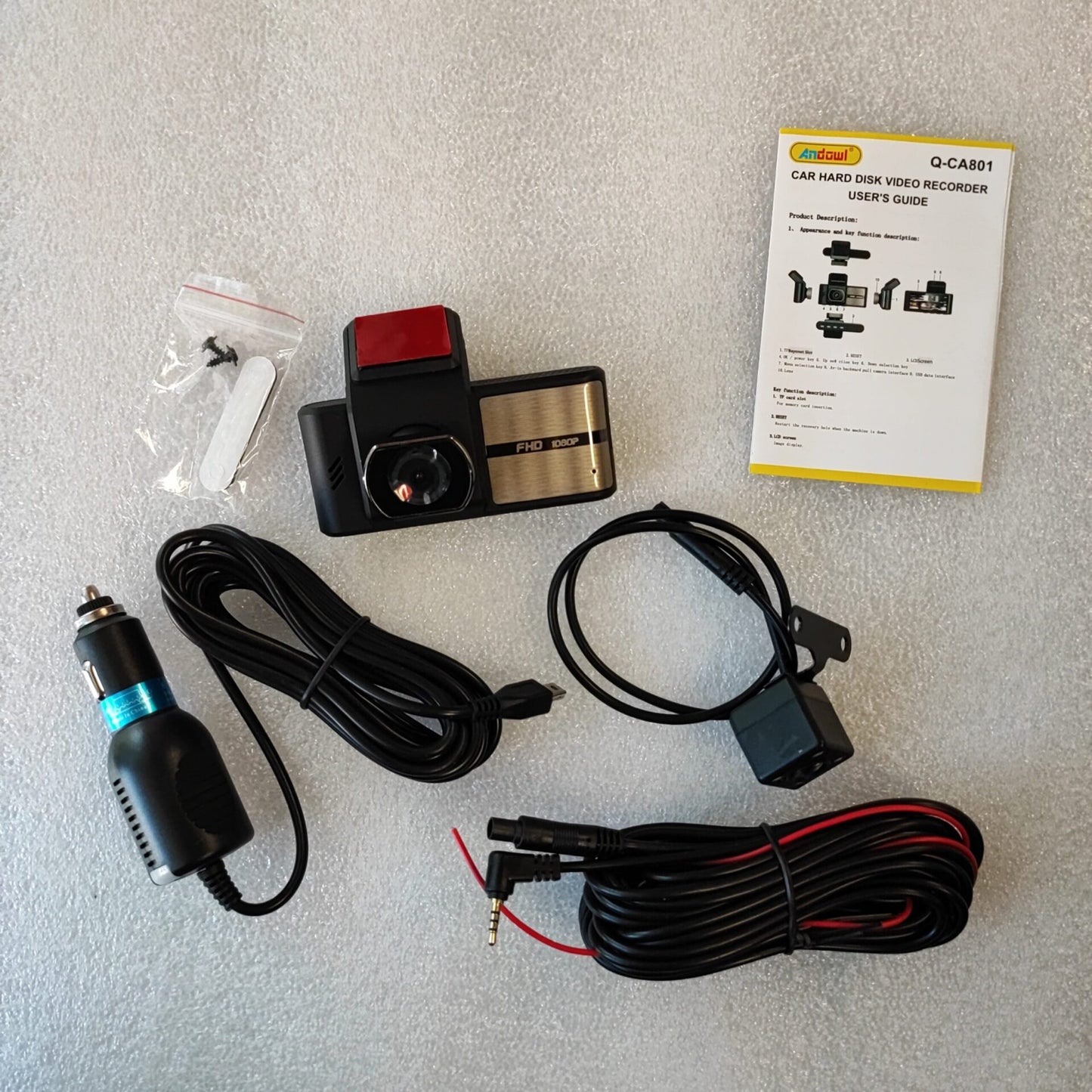 Andowl Q-CA801 Wifi HD Vehicle Dual Lens BlackBox DVR with Android App - Electromann SA