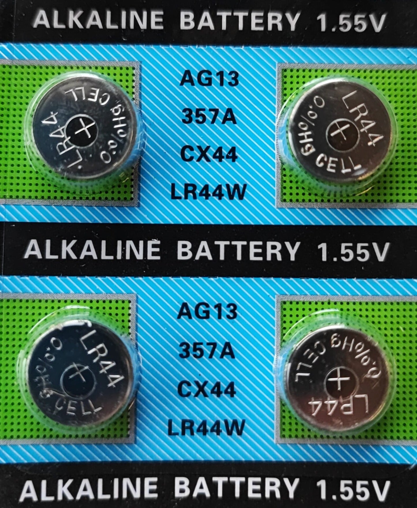 2-Pack LR44W/AG13 1.55v Alkaline Button battery - Electromann SA