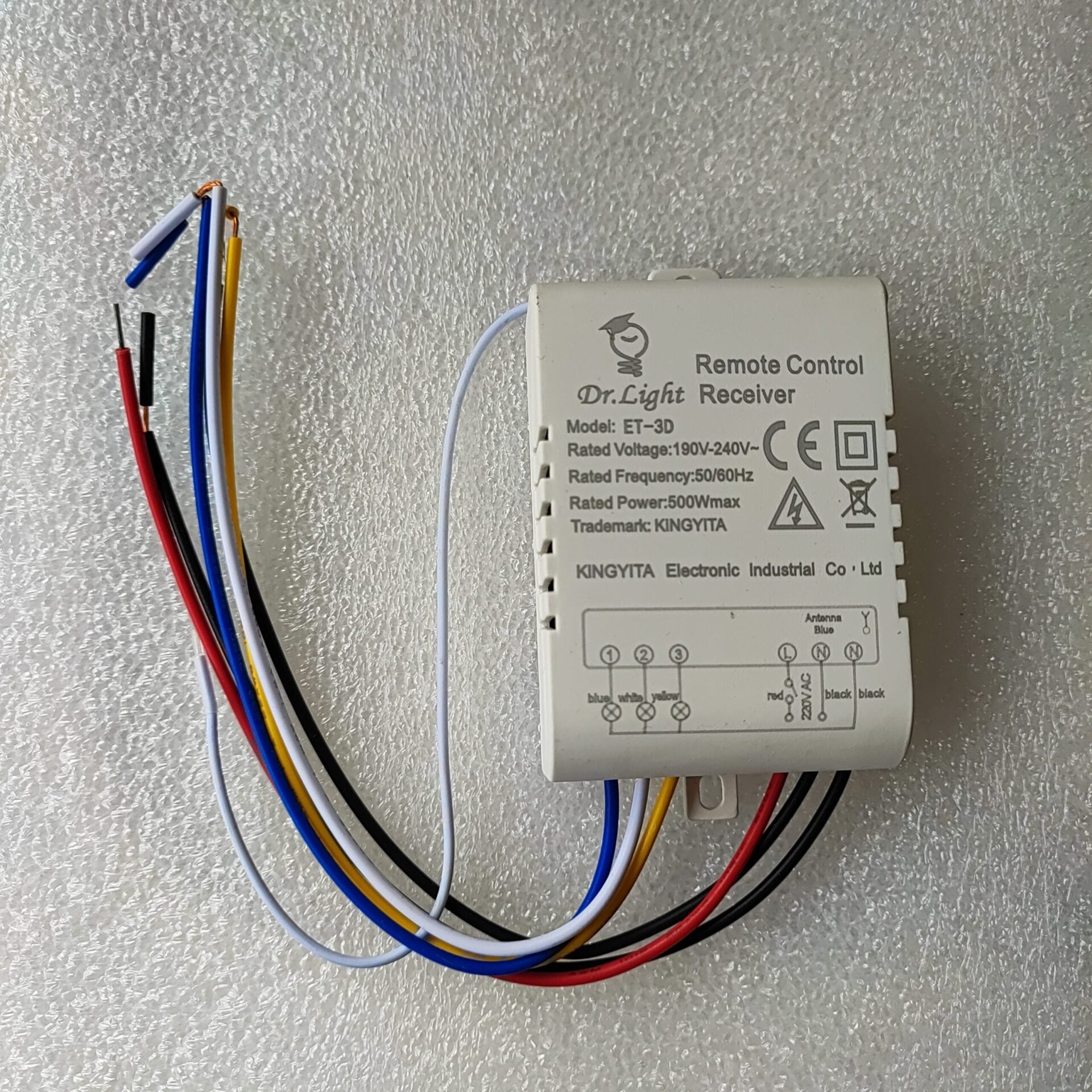 DR Light 3 Channel AC 220v 500watt Remote Controlled Switch for Lights (10005096) - Electromann SA