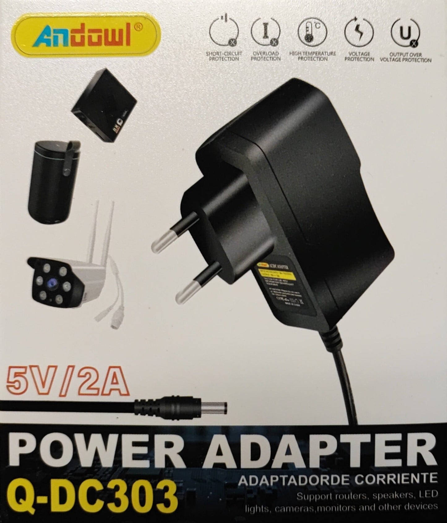 Andowl Q-DC303 Power Supply 220v AC to 5V DC 2Amp - Electromann SA