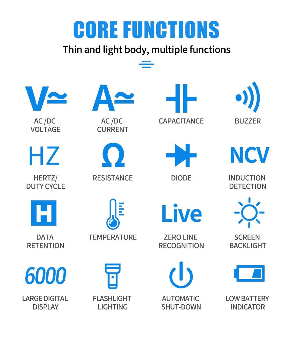 ANENG 620A Digital Smart Multimeter and Transistor Tester - Electromann SA