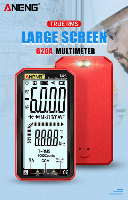 ANENG 620A Digital Smart Multimeter and Transistor Tester - Electromann SA