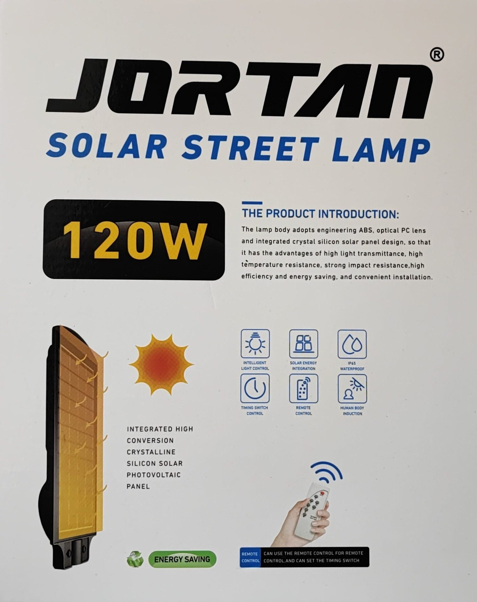 Jortan 120watt Solar Powered LED Street/Pole Light - Electromann SA