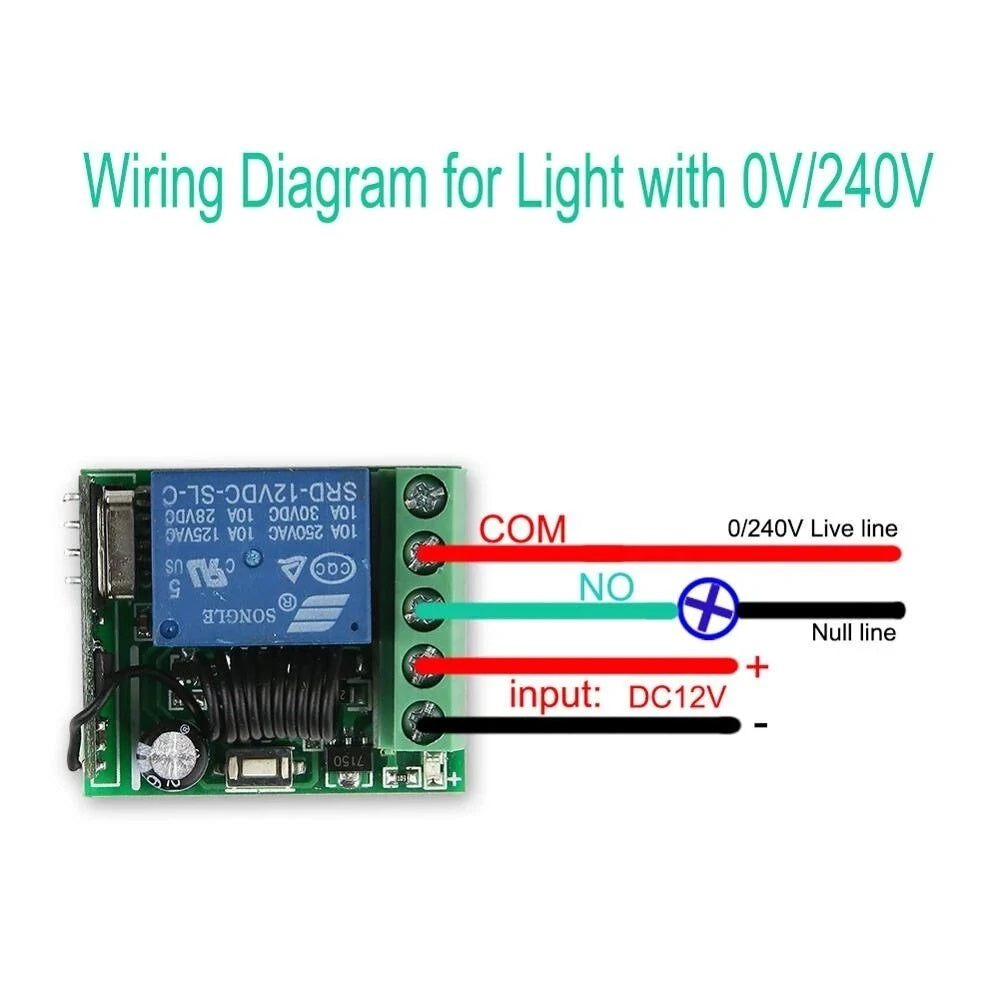 KTNNKG 433 Mhz DC 12V 10CH Wireless Remote Control Switch Kit - Electromann SA