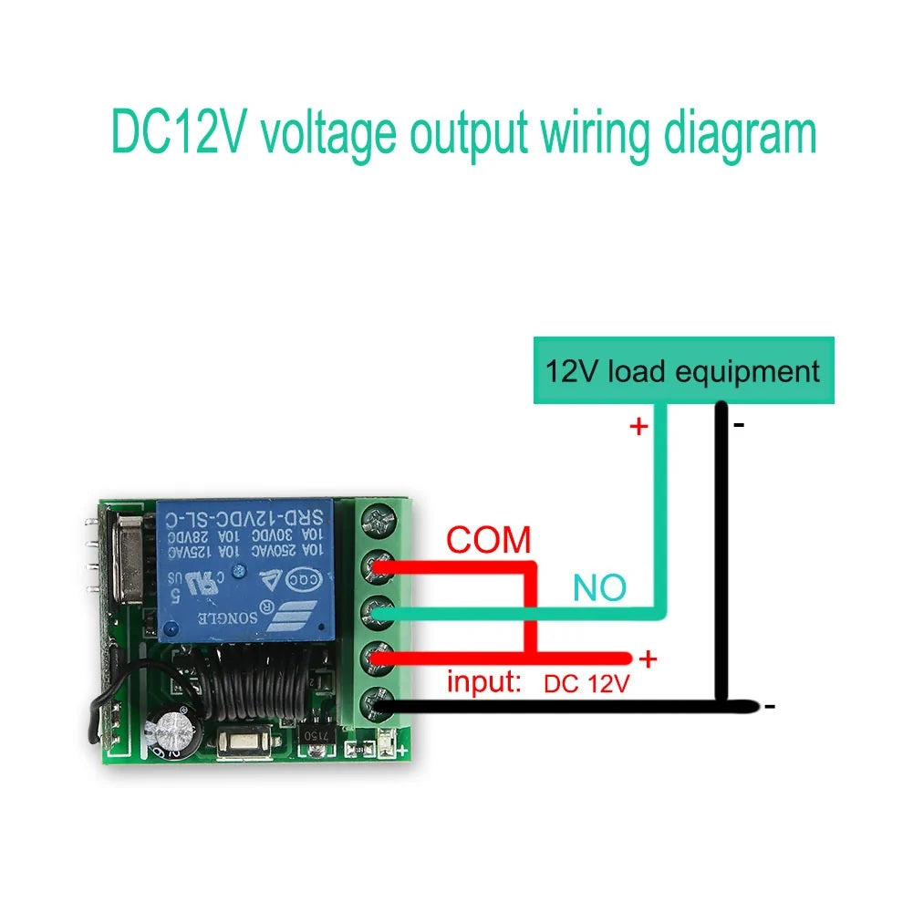 KTNNKG 433 Mhz DC 12V 10CH Wireless Remote Control Switch Kit - Electromann SA