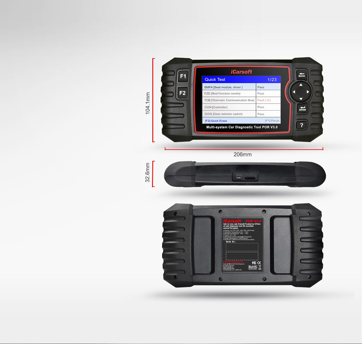 iCarsoft POR v3.0 Diagnostic Tool - Comprehensive Diagnostic Solution for Porsche Vehicles - Electromann SA