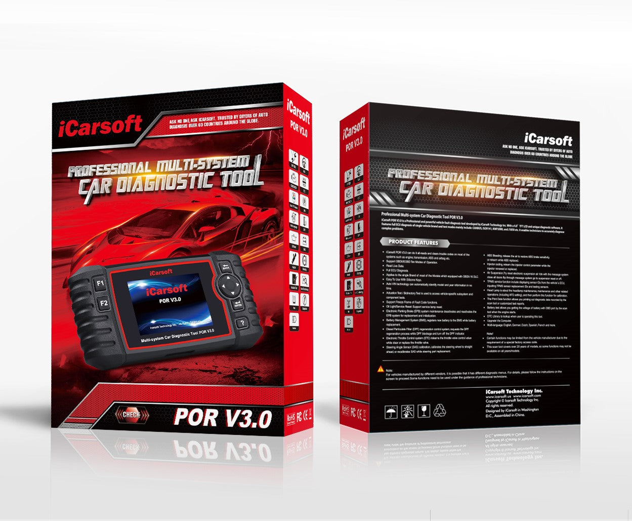 iCarsoft POR v3.0 Diagnostic Tool - Comprehensive Diagnostic Solution for Porsche Vehicles - Electromann SA