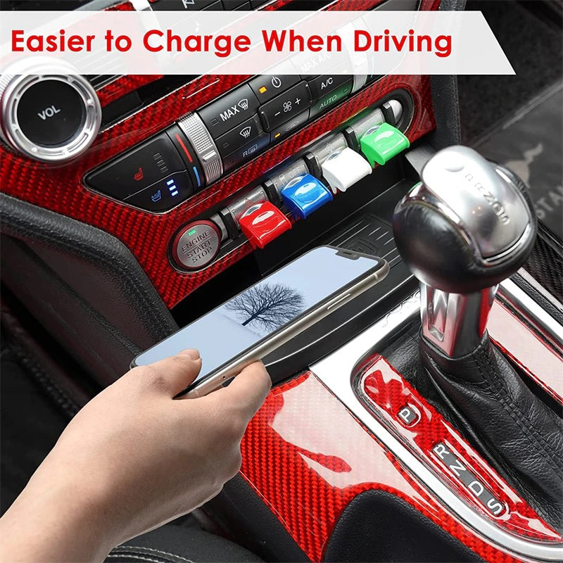 Wireless Mobile Phone Charger for Ford Mustang 2015-2021 - Electromann SA