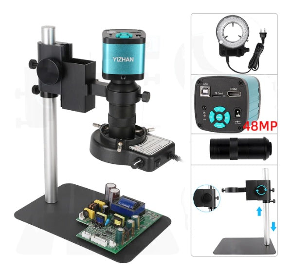 48MP 4K HDMI USB VGA CCD Digital Electronic Microscope - Electromann SA