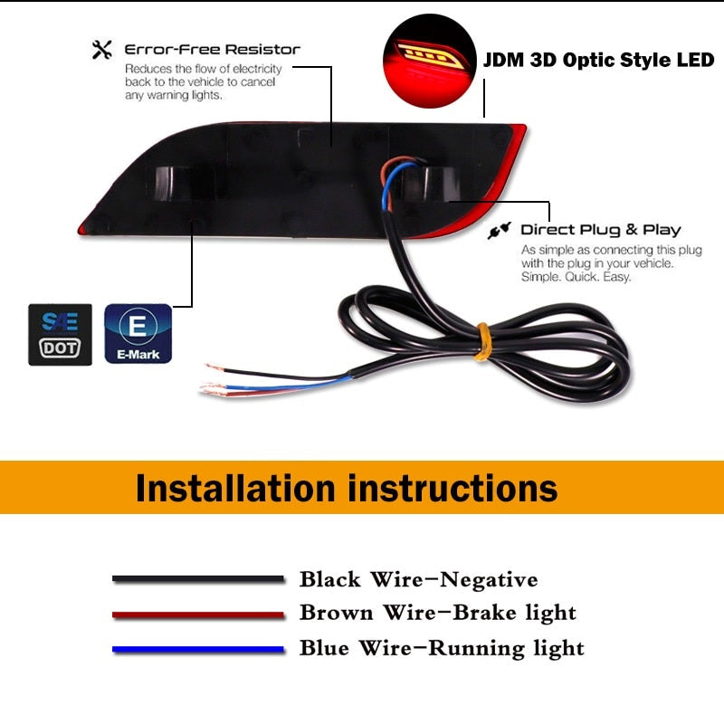 LED Bumper Reflector Lights For Subaru Impreza WRX or WRX/STi/XV - Electromann SA