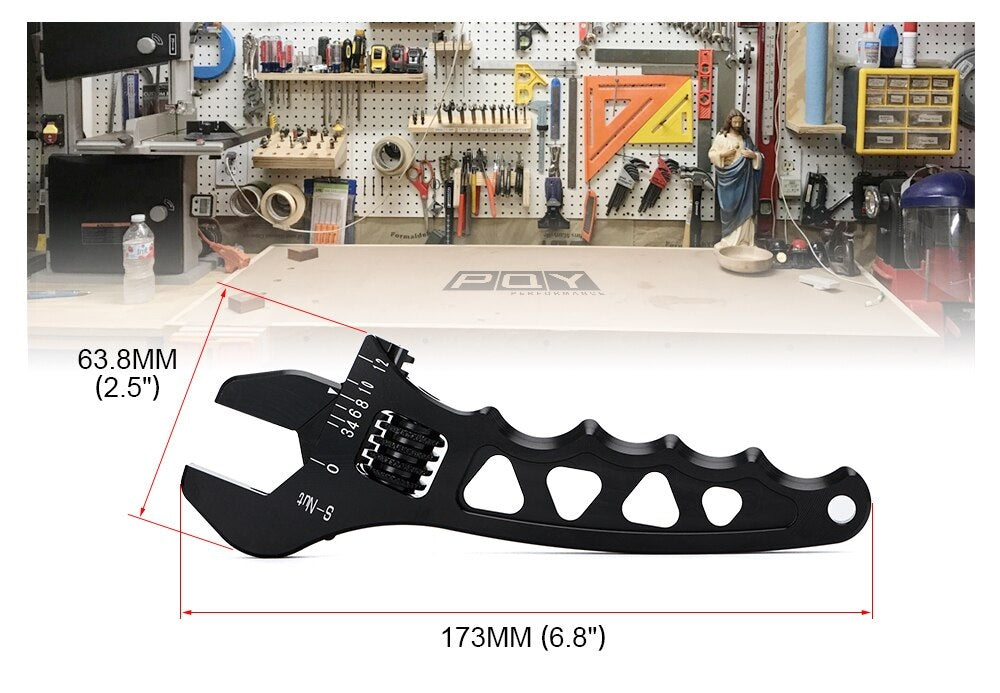 Adjustable Aluminum Wrench Spanner for AN Fittings - Electromann SA