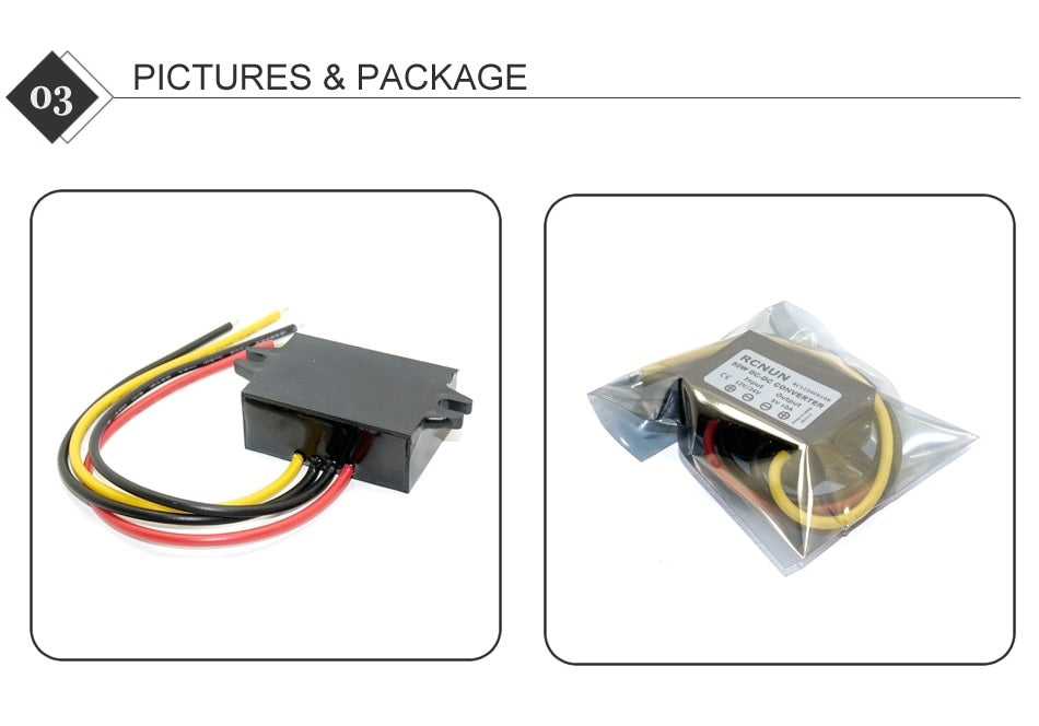 RCNUN 24V to 12V 5A Step-down DC DC Converter - Reliable and Efficient Power Conversion - Electromann SA