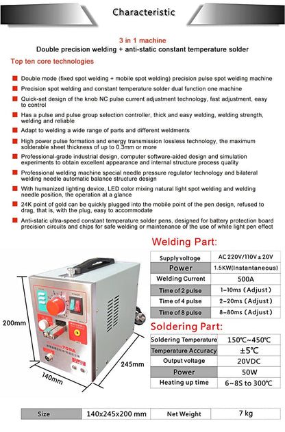 SUNKKO 709A Spot Welder for Lithium Battery Packs - Portable and Reliable - Electromann SA