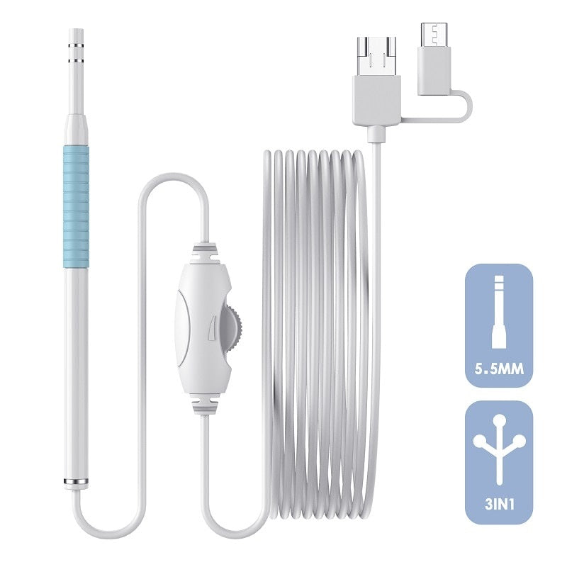 Buy Ear Cleaning Otoscope Camera 5.5MM 3in1 - Examine and Clean Ears Easily - Electromann SA