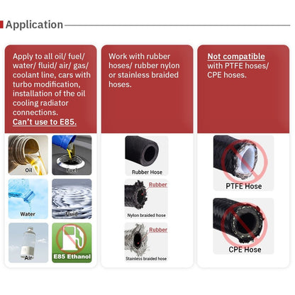 Universal AN6 Push-on Straight Reusable Hose End Fittings - Electromann SA