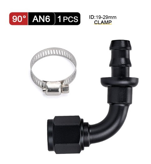 Universal AN6 Push-on 90Degree Reusable Hose End Fittings - Electromann SA