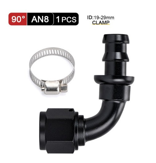 Universal AN8 Push-on 90Degree Reusable Hose End Fittings - Electromann SA