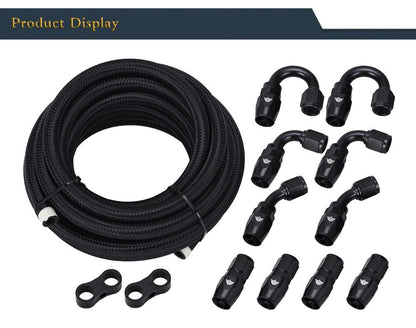 Buy High-Quality 5Meter AN6 Braided Oil/Fuel Hose Kit with Fittings and Clamps - Electromann SA