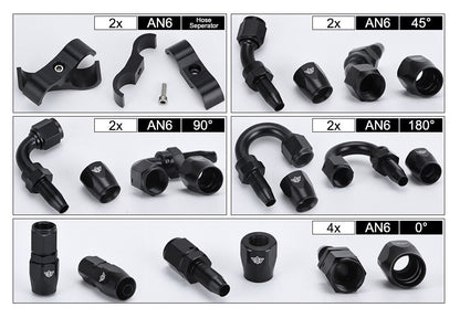 Buy High-Quality 5Meter AN6 Braided Oil/Fuel Hose Kit with Fittings and Clamps - Electromann SA