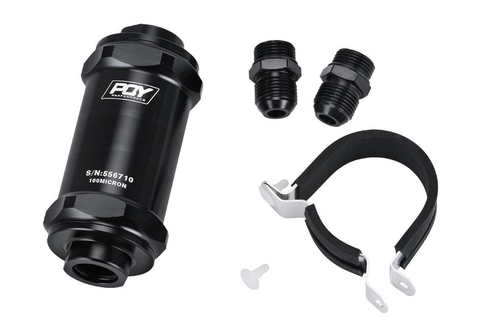 AN8 Inline Fuel Filter Compatible with E85 Ethanol - Electromann SA