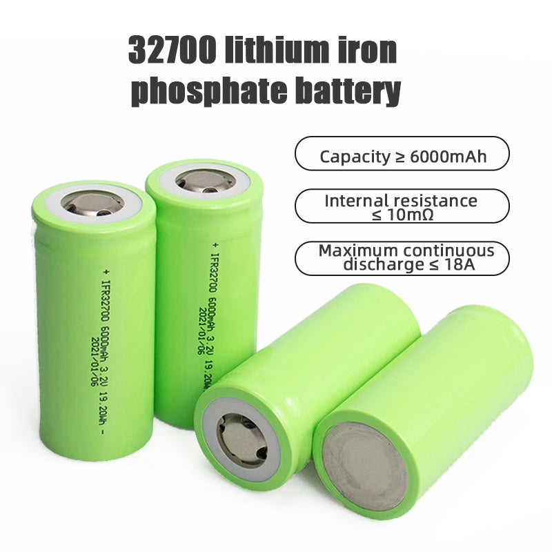 New LiFePO4 32700 6000mah 3.2v Rechargeable Lithium Cells - Electromann SA