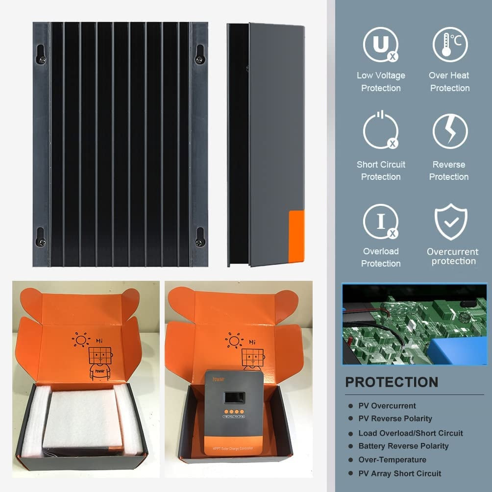 PowMr MPPT 60Amp 12V to 48V Solar Charger Controller - Electromann SA