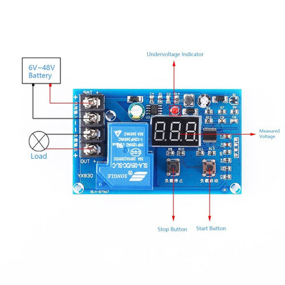 Over-Discharge Low Voltage Disconnect and Battery Protection Charger Board - Electromann SA