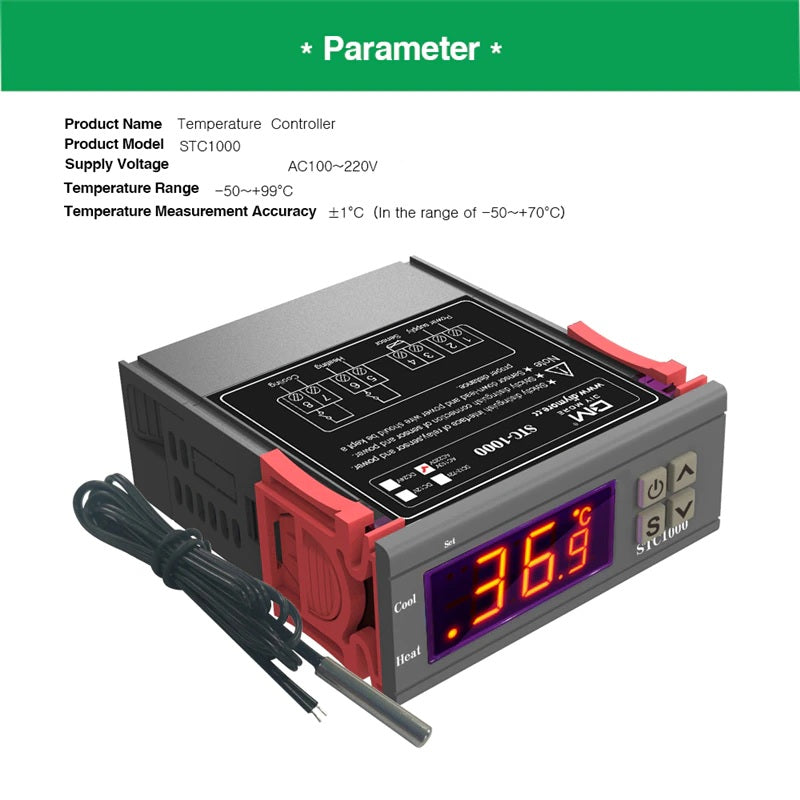 STC-1000 AC220v Digital Temperature Controller - Electromann SA